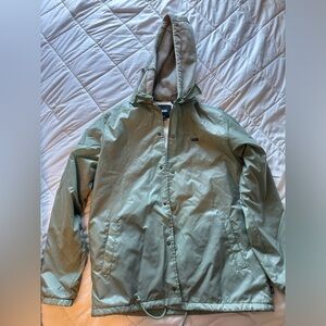 Vans Grey/Green Fleece Lined Hooded Rain Coat - Size Men’s Small